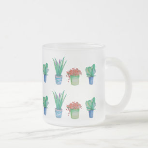 Tasse Givré Aquarelle Plantes et conception de succulents