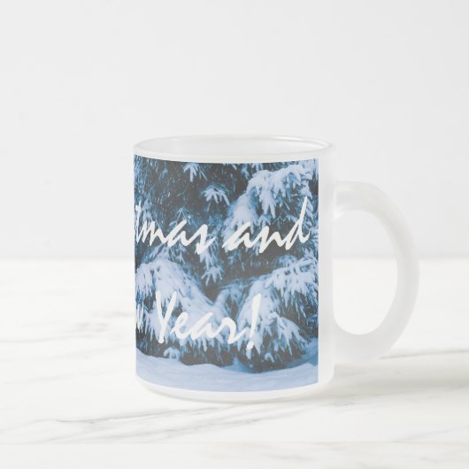 Tasse Givré Arbre de Noël de la forêt d'hiver (Droit)