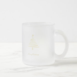 Tasse Givré Arbre de Noël doré moderne pour les Fêtes