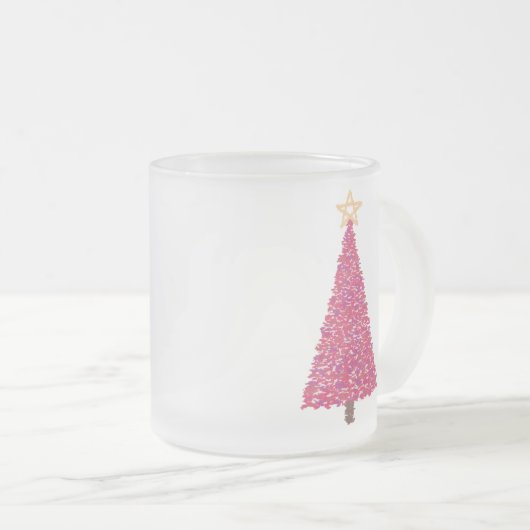 Tasse Givré Arbre de Noël rose (Devant droit)