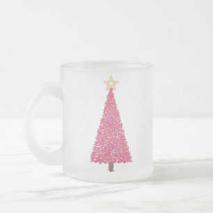 Tasse Givré Arbre de Noël rose