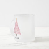 Tasse Givré Arbre de Noël rose moderne (Devant gauche)
