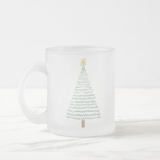 Tasse Givré Arbre vert moderne de Noël (Gauche)