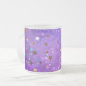 Tasse Givré Arrière - plan de feuille violet avec étoiles (Devant gauche)