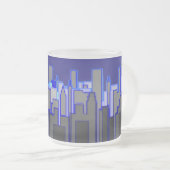 Tasse Givré Art Abstrait Blue City Skyline (Devant droit)