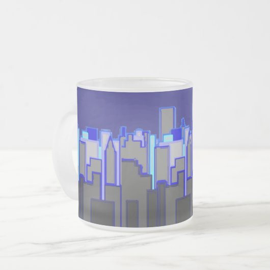 Tasse Givré Art Abstrait Blue City Skyline (Devant gauche)