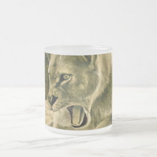 Tasse Givré Art dramatique de la lionne de safari faunique