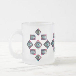 Tasse Givré Art géométrique des yeux bleus Abstraits -