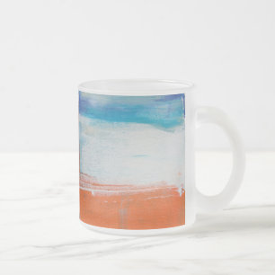 Tasse Givré Art Moderne Abstrait Bleu et Orange