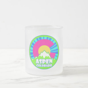 Tasse Givré Aspen Colorado neon montagnes givré muqueuse