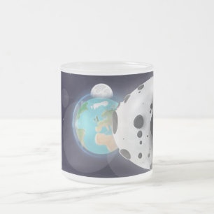 Tasse Givré Astéroïde sur le point de s'écraser sur la planète