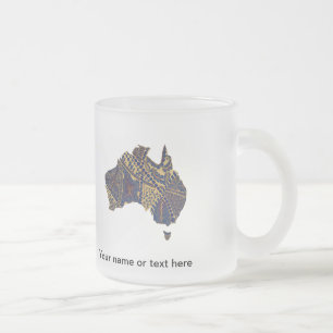 Tasse Givré Australie Doodle Tan rouge bleu