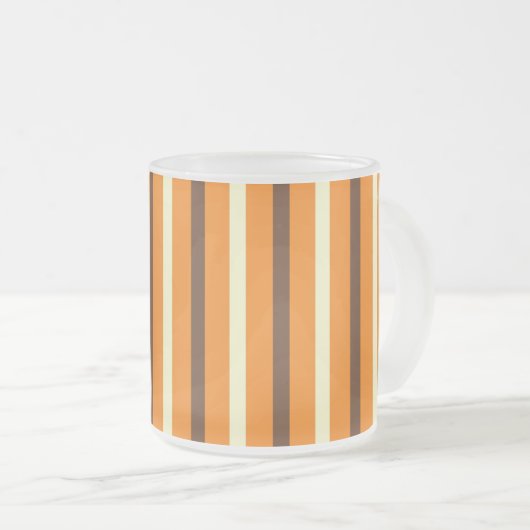 Tasse Givré Automne Automne Orange Brown crème rayé Motif (Devant droit)