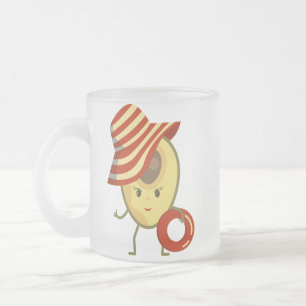 Tasse Givré Avocado beach girl avec casquette de soleil et ann