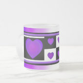 Tasse Givré B&W Purple Hearts Beating (Devant gauche)