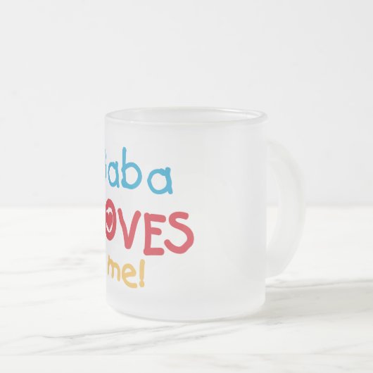 Tasse Givré Baba aime mes t-shirts et cadeaux (Devant droit)