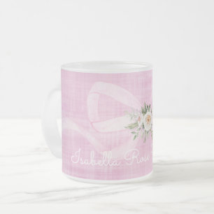 Tasse Givré Baby Girl Name Pastel Pink Ribbon Floral Sweet