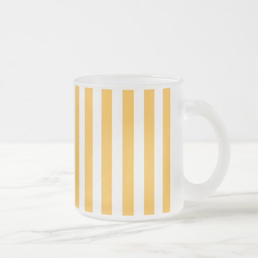 Tasse Givré Bandes de bonbons jaune et blanc ensoleillé (Droit)