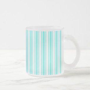 Tasse Givré Bandes de bonbons turquoise et blanche