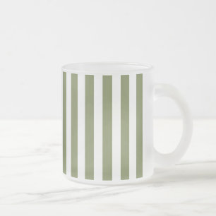 Tasse Givré Bandes de bonbons vert olive et blanc