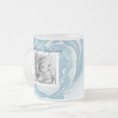 Tasse Givré Baptême rose bleu étincelant (Devant gauche)