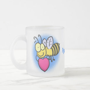 Tasse Givré Belle abeille drôle avec dessin animé du coeur
