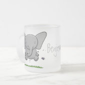 Tasse Givré Belle adorable dessin d'éléphant bébé (Devant gauche)
