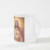 Tasse Givré Belle image religieuse Sacré Coeur de Jésus (Devant droit)