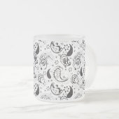 Tasse Givré Black & White Paisley Pattern –Elegant Textile Art (Devant droit)