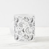 Tasse Givré Black & White Paisley Pattern –Elegant Textile Art (Devant gauche)