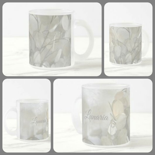 Tasse Givré Blanc sur blanc Lunaria Dollar argenté