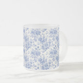 Tasse Givré Bleu de toile à fleurs (Devant droit)