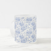 Tasse Givré Bleu de toile à fleurs (Devant gauche)