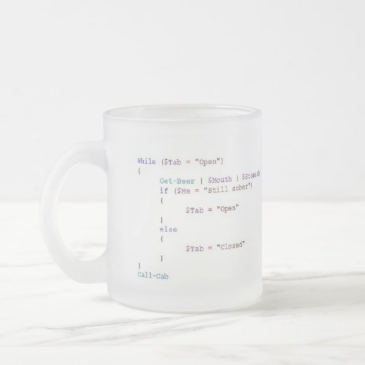 Tasse Givré Boire pour le Powershell Scripter (Gauche)