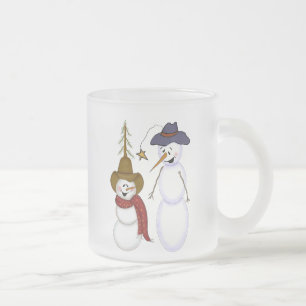 Tasse Givré Bonhomme de neige mignon de cowboy d'art populaire