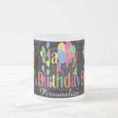Tasse Givré Bonne fête d'anniversaire | Nom do-it-yourself (Centre)