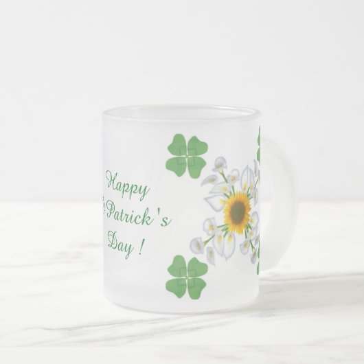 Tasse Givré Bonne Saint Patrick ! Clover avec Calla (Devant droit)