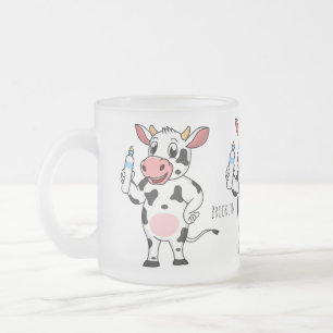 Tasse Givré Bonne vache avec dessin animé de biberon