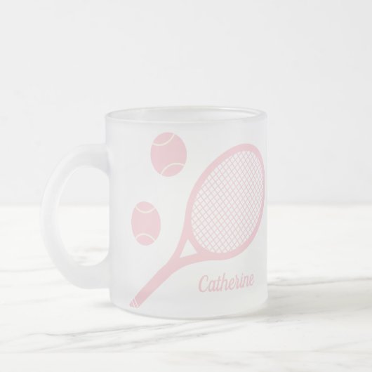 Tasse Givré Boule de tennis rose Pastel personnalisée (Gauche)