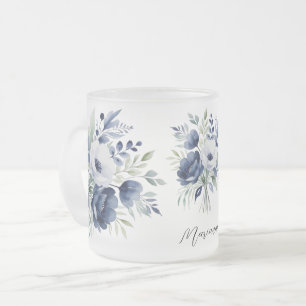 Tasse Givré Bouquet floral bleu et blanc