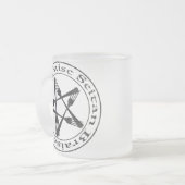 Tasse Givré Braise Seitan Vegan Pentagram (version sombre) (Devant gauche)