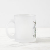 Tasse Givré Branches de sapin de Noël Ornements Bleus Blancs (Gauche)