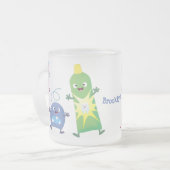 Tasse Givré Brosse à dents mignonne dentifrice dentaire soie d (Devant gauche)