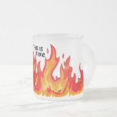 Tasse Givré "Ça va" (noir + feu et flammes) (Devant droit)