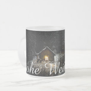 Tasse Givré Cabane mystique dans la forêt profonde, Noël