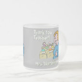 Tasse Givré Cadeau pour enseignant. Merci à une enseignante (Devant droit)
