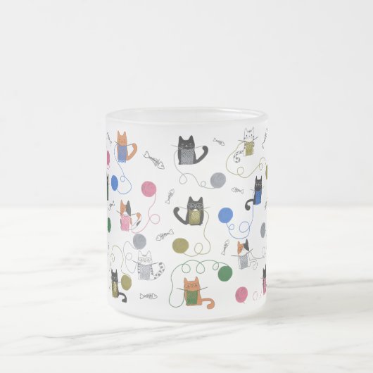 Tasse Givré Cadeau Tricot Chat, Chat Avec Fil, Cadeau Maman Ch (Centre)