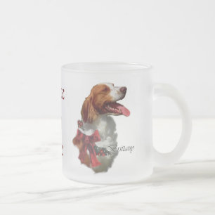Tasse Givré Cadeaux de Noël d'épagneul de Bretagne