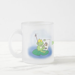 Tasse Givré Caricature amusante de grenouille verte