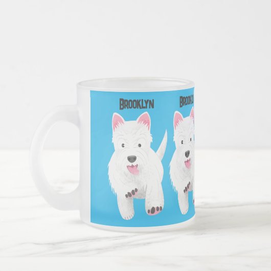 Tasse Givré Caricature blanche de terrier de l'ouest (Gauche)